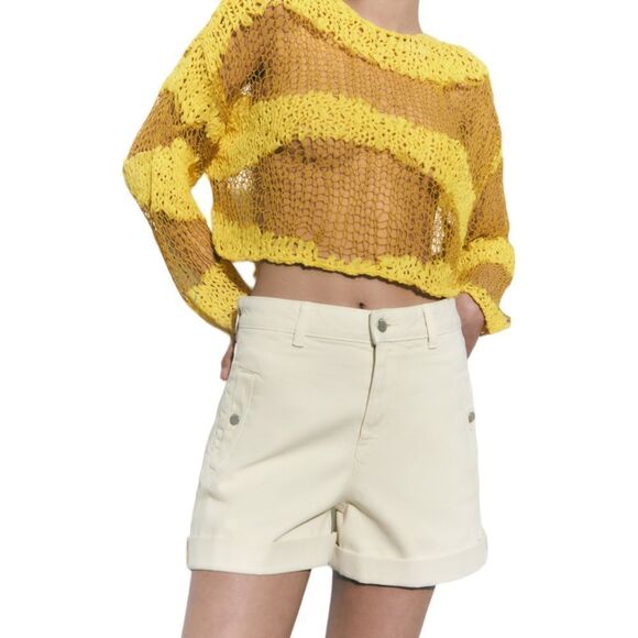 ZARA | Ecru | CUFFED HEM SHORTS Z1975 - Picture 5 of 7
